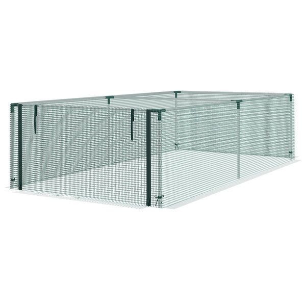 Serre de jardin serre à tomates filet protection porte zippée enroulable HDPE, dim. 125L x 248l x 62,5H cm