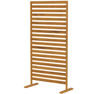 Brise-vue Bois à Lamelles - Claustra Paravent Extérieur Autoportant pour Jardin Terrasse - Panneau Occultant 170cm avec Treillis pour Plante Grimpante, Séparateur d'espace Naturel, Marron
