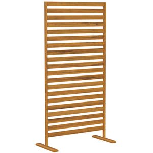 Brise-vue Bois à Lamelles - Claustra Paravent Extérieur Autoportant pour Jardin Terrasse - Panneau Occultant 170cm avec Treillis pour Plante Grimpante, Séparateur d'espace Naturel, Marron