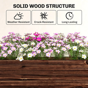 Bac à Plantes Surélevé en Bois à 3 Niveaux, Jardinière sur Pieds avec Trous de Drainage et Doublure, Bac de Jardin Élevé pour Légumes, Herbes, Fleurs, 60 x 25 x 120 cm, Marron