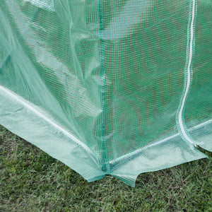Bâche de Rechange Serre Tunnel 6 m², bâche 3 x 2 x 2 m PE Anti-UV imperméable 6 fenêtres + Porte Enroulable zippée Vert
