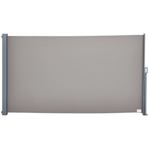 Store latéral brise-vue rétractable 300 x 160 cm, paravent extérieur en aluminium, protection solaire, brise-vue extensible pour balcon, jardin, terrasse, gris