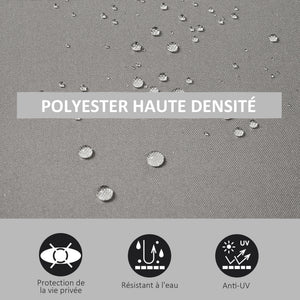 Store latéral brise-vue rétractable 300 x 160 cm, paravent extérieur en aluminium, protection solaire, brise-vue extensible pour balcon, jardin, terrasse, gris