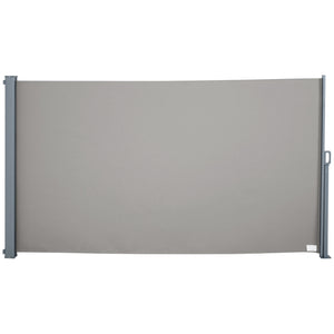 Store latéral brise-vue rétractable 300 x 160 cm, paravent extérieur en aluminium, protection solaire, brise-vue extensible pour balcon, jardin, terrasse, gris