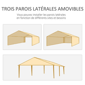 Tonnelle de jardin 6 x 3 m, barnum tente de réception avec Fenêtres et parois latérales amovibles, en acier et PE pour fêtes et mariages, Vert