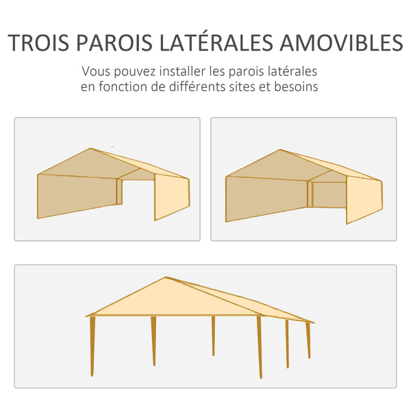 Tonnelle de jardin 6 x 3 m, barnum tente de réception avec Fenêtres et parois latérales amovibles, en acier et PE pour fêtes et mariages, Vert