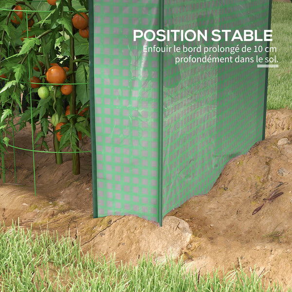 Serre de jardin PE, serre de balcon, bâche renforcée 135 g/m², châssis en acier, 2 portes zippées enroulables, pour légumes plantes fleurs, intérieur et extérieur, 100 x 80 x 150 cm vert