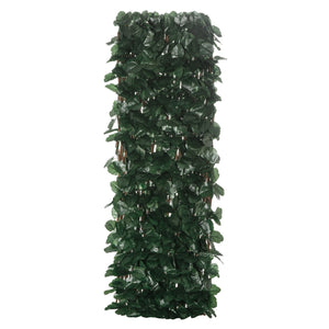Haie artificielle feuilles murale brise-vue 2 panneaux longueur ajustable 295 x 70 cm treillis extensible feuillage réaliste en PE vert