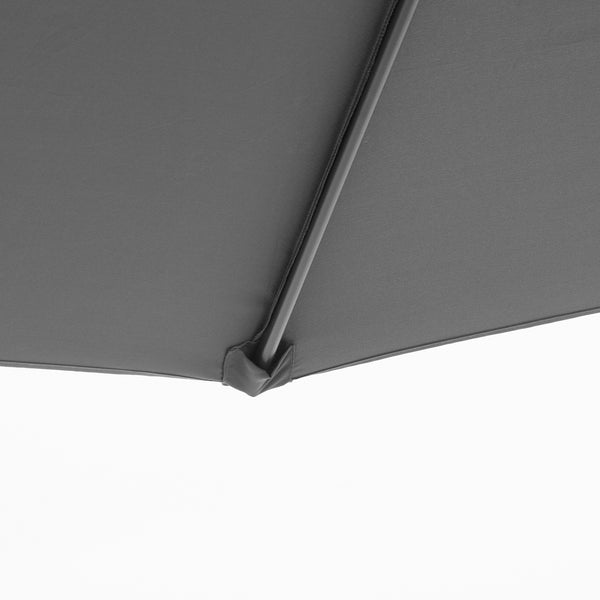 Parasol déporté octogonal rabattable diamètre 3 m parasol de jardin avec pied en croix gris
