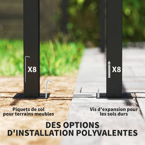 Pergola 4 x 3 m avec Auvent Rétractable et Rideaux, Tonnelle Extérieure UPF30+ pour Jardin, Patio, Terrasse, Gris foncé