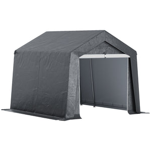 Abri de jardin, tente de stockage, 3 x 3 m, imperméable et anti-uv, cadre en acier galvanisé et grande porte, abri de vélo garage pour extérieur, gris foncé