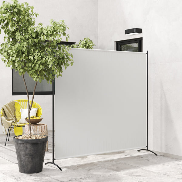 Paravent Extérieur à Panneau Unique, Séparateur de Pièce de 180H cm avec Protection UV30+, Panneau Brise-Vue avec Base Stable pour Intérieur et Extérieur, Beige
