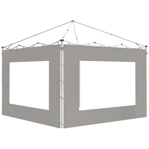 Lot de 2 panneaux latéraux de tente, barnum 295x195 cm, parois latérales de remplacement en tissu pour tonnelle de 6x3m ou 3x3 m, gris