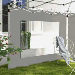 Lot de 2 panneaux latéraux de tente, barnum 295x195 cm, parois latérales de remplacement en tissu pour tonnelle de 6x3m ou 3x3 m, gris