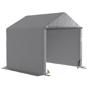 Abri de jardin 2 x 2 x 2 m abri vélo extérieur avec cadre en acier galvanisé, imperméable et résistant aux UV, tente de stockage pour vélo, moto, outils - gris