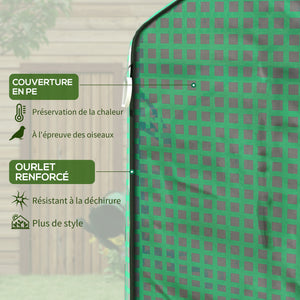 Bâche de remplacement pour serre de jardin 140 x 143 x 190 cm film de remplacement pour serre avec fenêtre et porte à fermeture éclair anti-UV Protection des plantes pour le jardin Vert