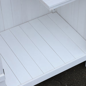 Abri de jardin en bois cabane de jardin exterieur armoire de jardin avec toit bitumé 3 étagères porte avec loquet rangement et stockage extérieurs pour terrasse 77,5 x 54,2 x 179,5 cm blanc