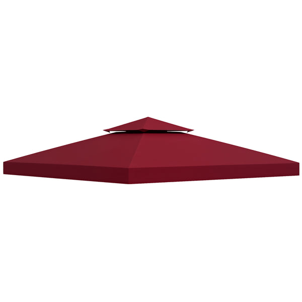 Toit de Remplacement pour pavillon de Jardin Toile de Rechange pour pavillon tonnelle Tente 3 x 3 m Rouge vineux