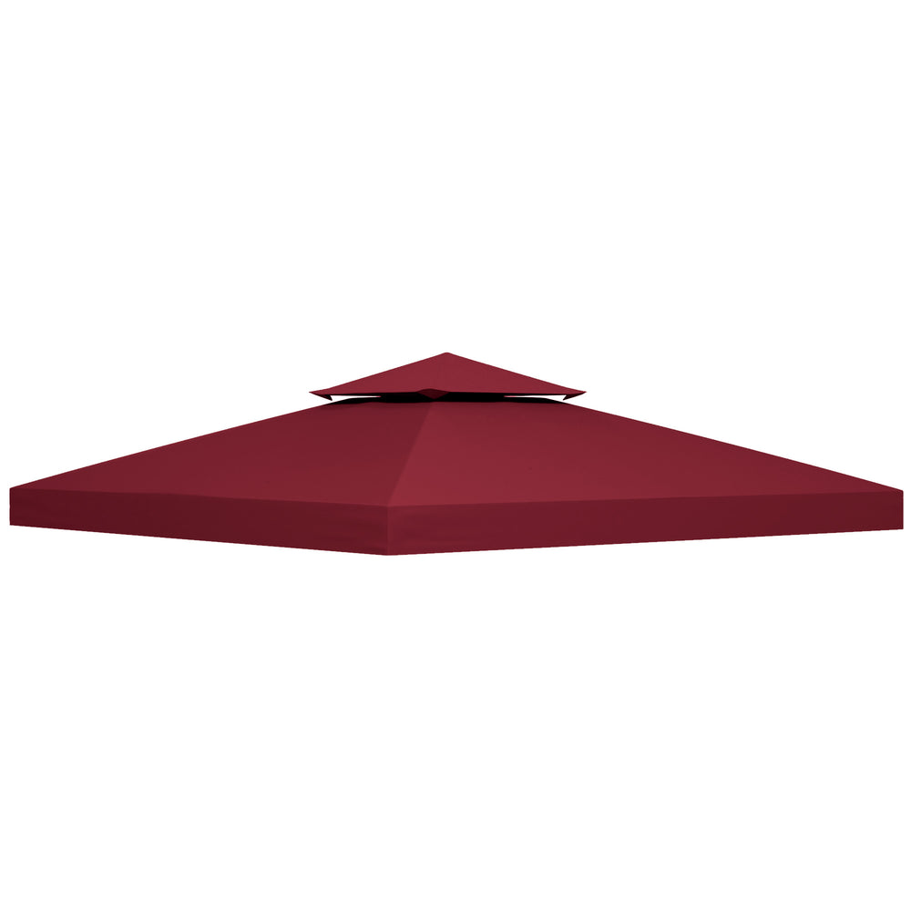 Toit de Remplacement pour pavillon de Jardin Toile de Rechange pour pavillon tonnelle Tente 3 x 3 m Rouge vineux