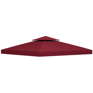 Toit de Remplacement pour pavillon de Jardin Toile de Rechange pour pavillon tonnelle Tente 3 x 3 m Rouge vineux