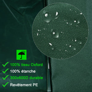 Housse de Protection Étanche Housse Salon de Jardin 600D Oxford Tissu Bâche Salon de Jardin Extérieur Imperméable rectangulaire 210L x 140l x 80H cm Vert