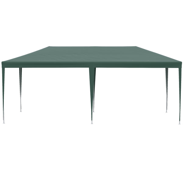 Tonnelle de jardin 6 x 3 m, barnum tente de réception avec Fenêtres et parois latérales amovibles, en acier et PE pour fêtes et mariages, Vert