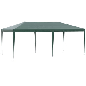 Tonnelle de jardin 6 x 3 m, barnum tente de réception avec Fenêtres et parois latérales amovibles, en acier et PE pour fêtes et mariages, Vert