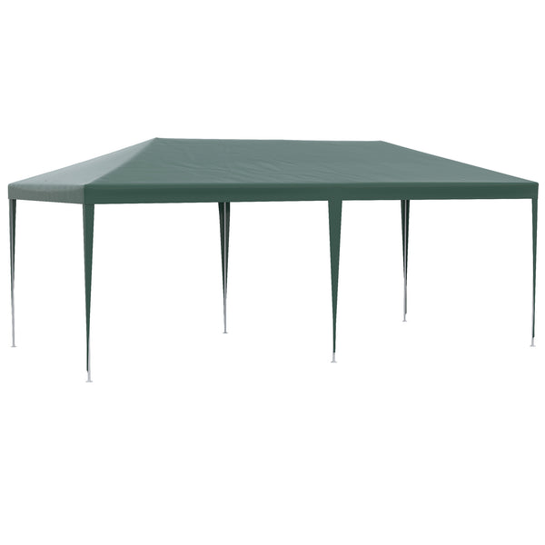 Tonnelle de jardin 6 x 3 m, barnum tente de réception avec Fenêtres et parois latérales amovibles, en acier et PE pour fêtes et mariages, Vert
