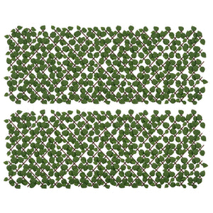 Lot de 2 haies artificielles Treillis Extensible - Brise-Vue canisse végétale Feuillage réaliste, intérieur extérieur, 2 x 1 m