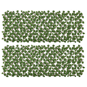 Lot de 2 haies artificielles Treillis Extensible - Brise-Vue canisse végétale Feuillage réaliste, intérieur extérieur, 2 x 1 m