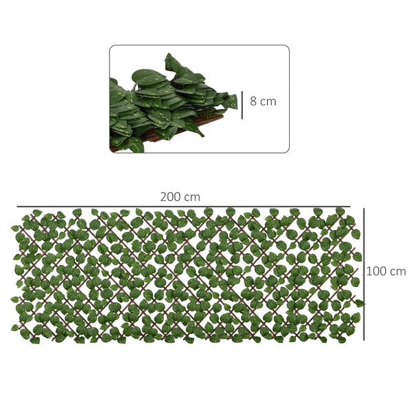 Lot de 2 haies artificielles Treillis Extensible - Brise-Vue canisse végétale Feuillage réaliste, intérieur extérieur, 2 x 1 m