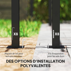 Pergola jardin exterieur 3 x 4 m pergola coulissante rétractable avec parois latérales, tonnelle de jardin, polyester haute densité 180g/m², abri soleil UPF30+, pour terrasse, patio, crème