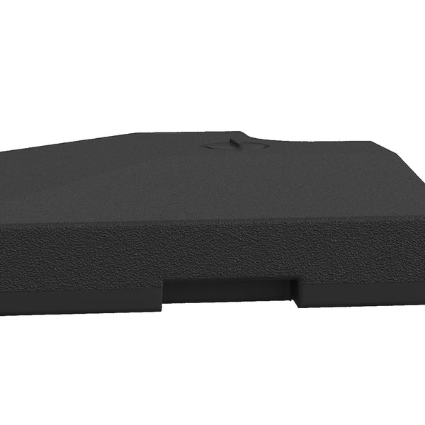 Lot de 4 pied de parasol poids de lestage carré pour parasols déportés dim. par dalle 51L x 51l x 12H cm polyéthylène - A remplir d'eau jusqu'à 80 kg ou de sable jusqu'à 120 kg - noir