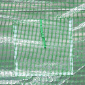 Serre de Jardin Tunnel Surface Sol 10 m² 5L x 2l x 2,05H m châssis Tubulaire renforcé Porte zippée 8 fenêtres enroulables Vert