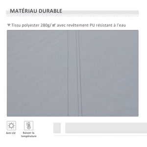 Store banne manuel rétractable 395 x 245 cm store exterieur terrasse avec manivelle, angle réglable 45°-85°, aluminium et polyester 280 g/m², protection UV, auvent de terrasse, gris