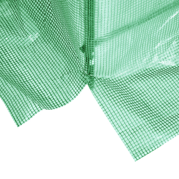 Serre de Jardin Tunnel 5 m² 2,5L x 2l x 2H m Acier renforcé Ø 1,8 cm + PE Haute densité 140 g/m² fenêtres Porte déroulante Vert
