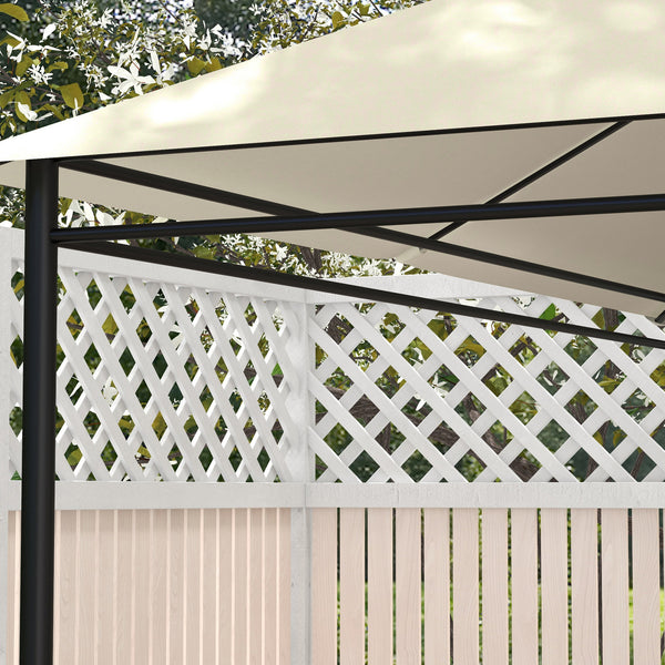 Toile de remplacement pour pavillon tonnelle tente toit de rechange gazebo de jardin tissu polyester haute densité 180 g/m² anti-UV 3 x 4 m crème