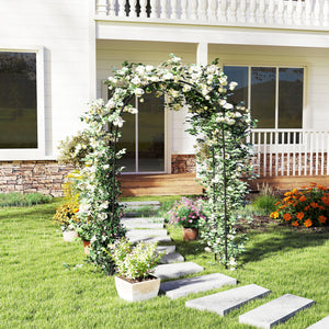 Arche de Jardin Arche à rosiers Style Fer forgé dim. 125L x 37l x 230H cm acier époxy Noir pour plantes grimpantes