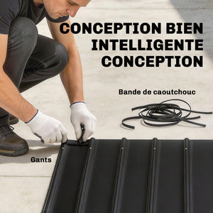 Abri pour Barbecue Tonnelle de Jardin avec Toit en Métal Galvanisé, 271 x 182 x 229 cm, Idéal pour Jardin, Terrasse et Patio, Noir