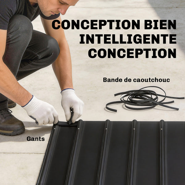 Abri pour Barbecue Tonnelle de Jardin avec Toit en Métal Galvanisé, 271 x 182 x 229 cm, Idéal pour Jardin, Terrasse et Patio, Noir