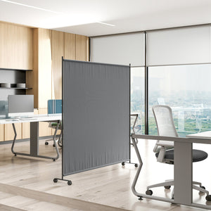 Panneau brise-vue paravent extérieur sur roulettes, brise vue jardin, opaque, autoportant, pour le jardin, terrasse, balcon, 183 x 30 x 181 cm, gris