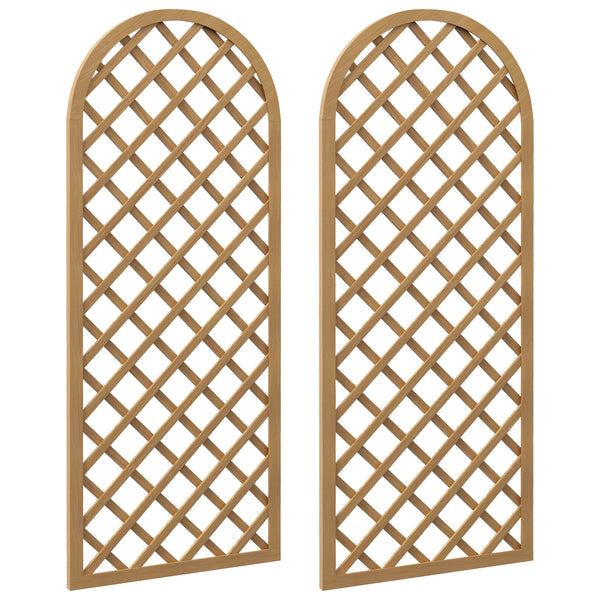 Lot de 2 treillis en bois pour le jardin - panneau arc pour plantes grimpantes - dim. un panneau : 60L x 150H cm