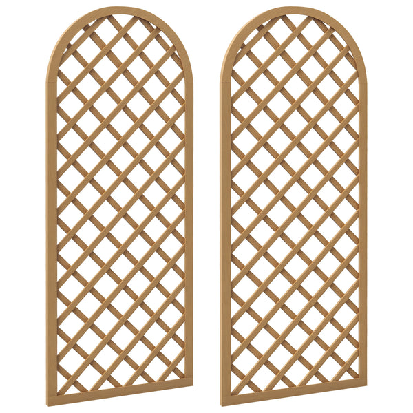 Lot de 2 treillis en bois pour le jardin - panneau arc pour plantes grimpantes - dim. un panneau : 60L x 150H cm