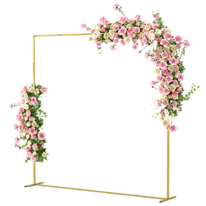 Support d'arche de fond en métal doré pour mariage, 2 m, arche de jardin, mariage, fête d'anniversaire, fête prénatale, arche de ballons floraux
