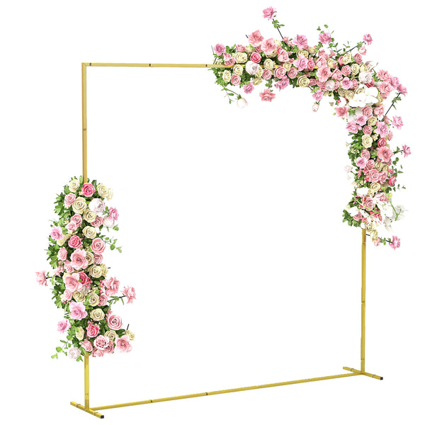 Support d'arche de fond en métal doré pour mariage, 2 m, arche de jardin, mariage, fête d'anniversaire, fête prénatale, arche de ballons floraux