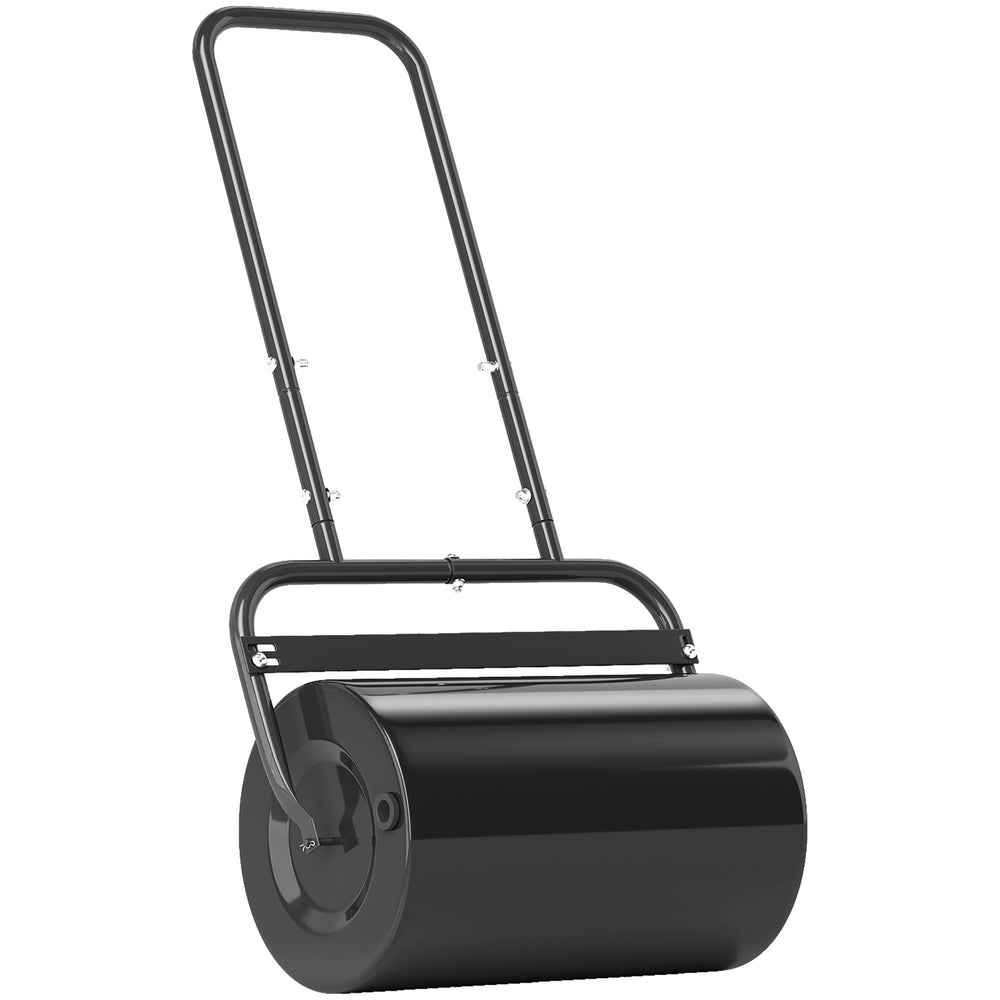 Rouleau à gazon rouleau de jardin 50 cm, remplissage sable eau, poignée ergonomique, outil de jardinage pour pelouse, patio et parc, noir
