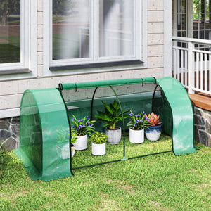 Serre de Jardin mini serre à tomates dim. 2L x 1l x 0,8H m Porte zippée bâche PE Acier Vert