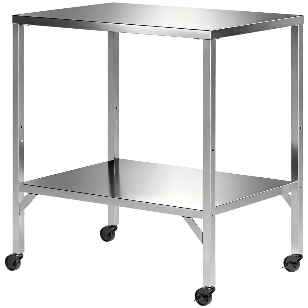 Chariot de Barbecue en Acier Inoxydable - Table de Préparation Extérieur de 85x60cm avec Plan de Travail et Roulettes - Desserte de Jardin Stable pour Four à Pizza et Grill, Argenté