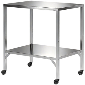 Chariot de Barbecue en Acier Inoxydable - Table de Préparation Extérieur de 85x60cm avec Plan de Travail et Roulettes - Desserte de Jardin Stable pour Four à Pizza et Grill, Argenté