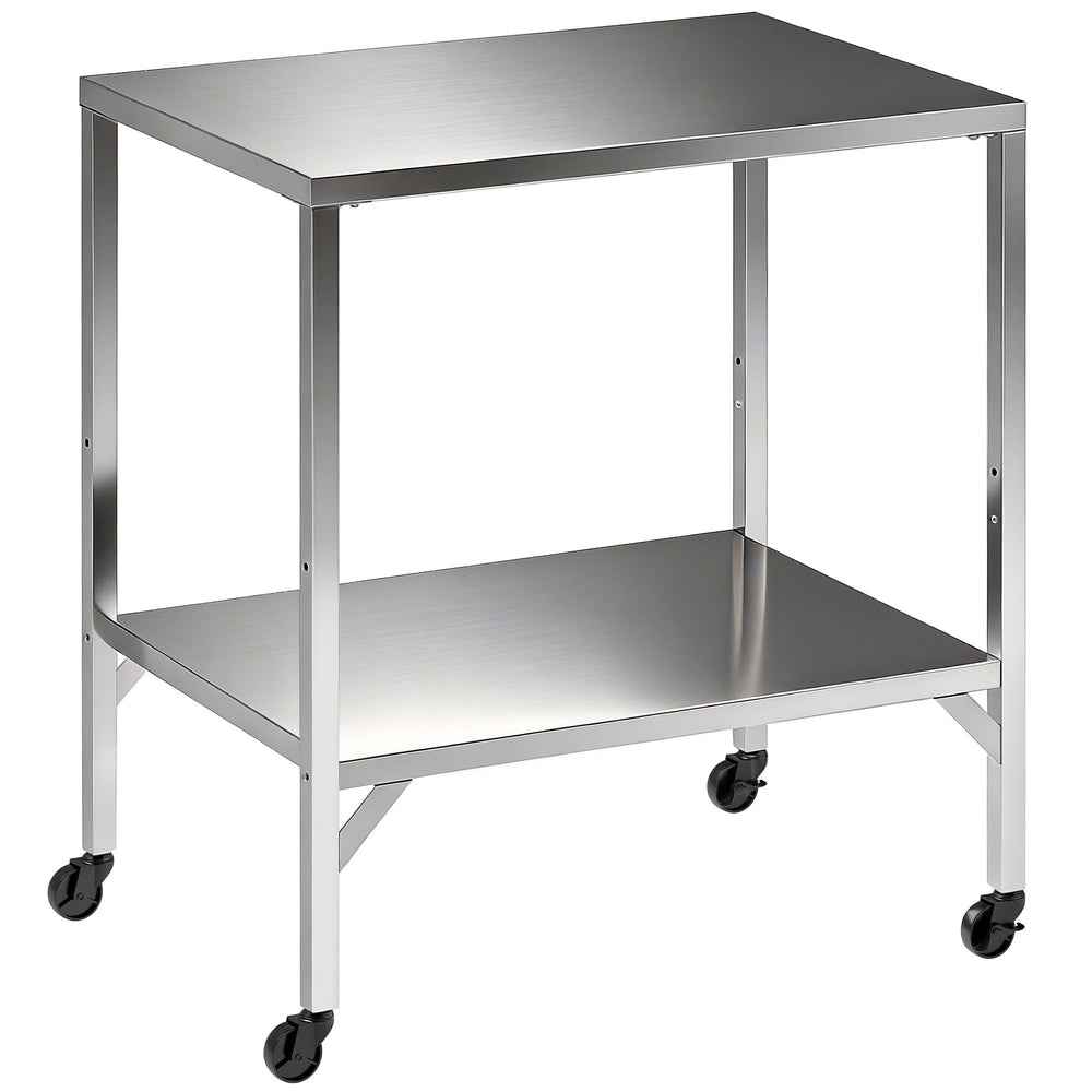 Chariot de Barbecue en Acier Inoxydable - Table de Préparation Extérieur de 85x60cm avec Plan de Travail et Roulettes - Desserte de Jardin Stable pour Four à Pizza et Grill, Argenté